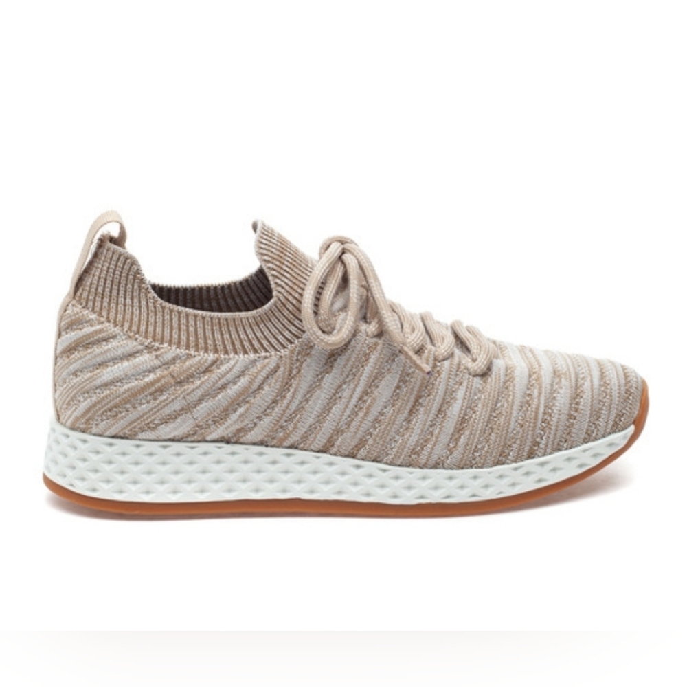 Women's Tan Knit Sneakers